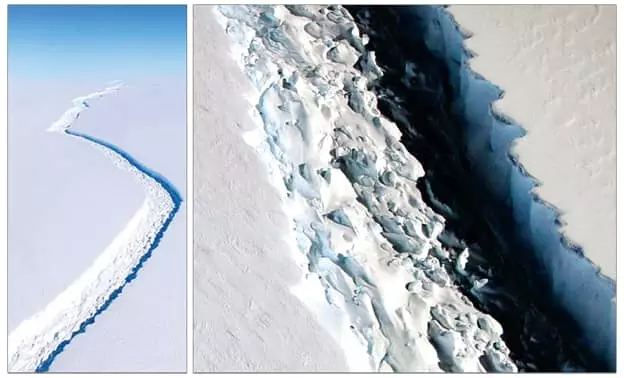 <사진>룩셈부르크 2배 크기 남극 빙하 붕괴