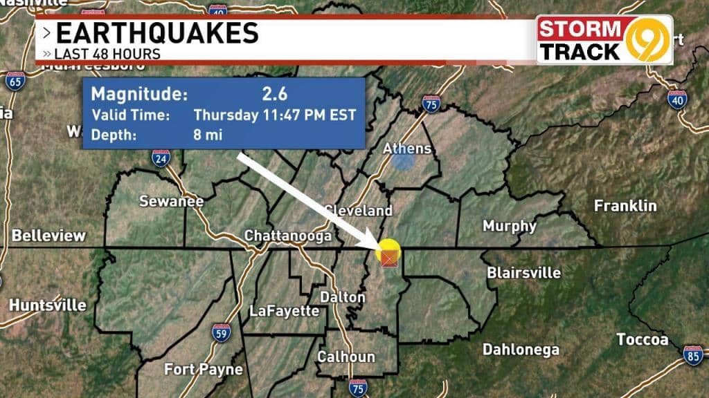 목요일 밤 조지아주 북부 규모 2.6 지진