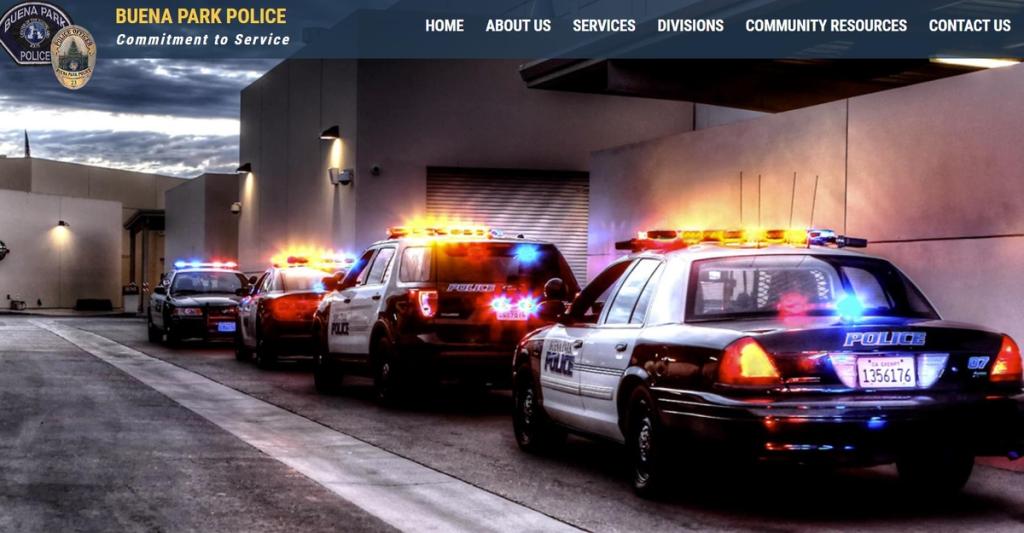 캘리포니아주 부에나파크 경찰 웹사이트[부에나파크 경찰국 홈페이지 캡처. 재판매 및 DB 금지]