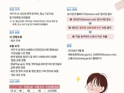 ‘2024년 재외동포 문학상’ 공모