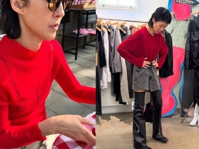 ‘빨간옷’ 인증샷..홍진경, 정치색 논란 일자 삭제