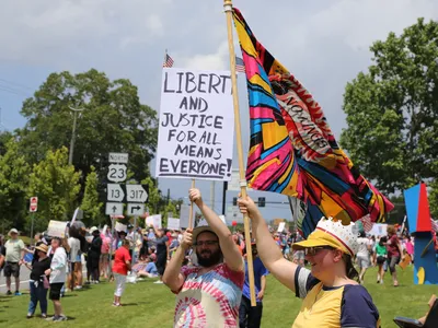 〈포토뉴스〉스와니 타운센터 '노 킹스' 시위
