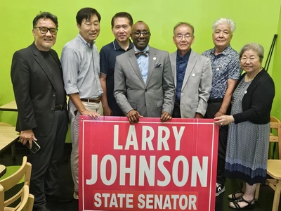 〈포토뉴스〉한인사회 '래리 존슨' 주상원의원 후보 후원