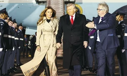 바바리 휘날리며… 트럼프 부부 또 영국 국빈방문