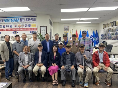 미쉘 강 후보, 월남전 유공자회 방문