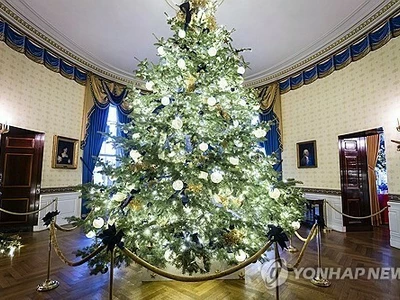 멜라니아 올해 백악관 성탄장식 공개…"마음이 있는 곳이 집"