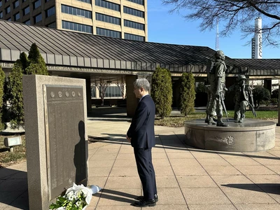 이준호 신임 총영사, 한국전 참전 기념비 방문