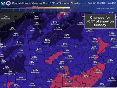 기다리던 '첫 눈' 애틀랜타 비켜 갈 듯