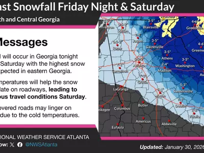 주말 메트로 애틀랜타 일원 '눈'