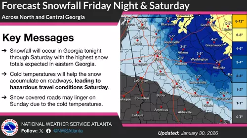 주말 메트로 애틀랜타 일원 '눈'