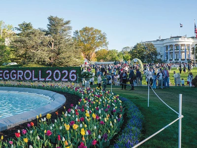 백악관 전통 ‘부활절 달걀 굴리기 행사’ 열려