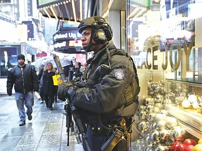 〈사진〉새해 전야행사 맨하탄 테러경계 강화