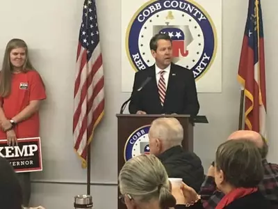 브라이언 켐프 내무장관 주지사 출마 선언