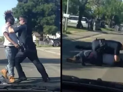경찰, 무단횡단 흑인청년 무차별 구타