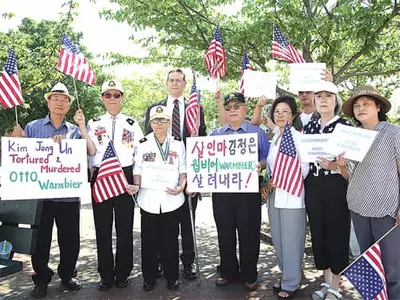 〈사진〉웜비어 사망케한 북한정권 규탄 집회