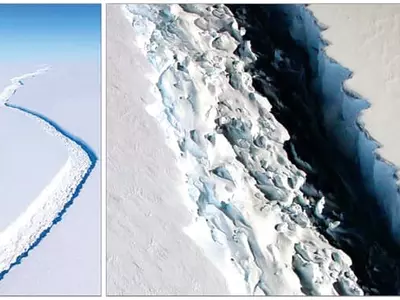 〈사진〉룩셈부르크 2배 크기 남극 빙하 붕괴
