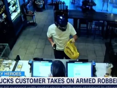 스타벅스 무장강도 물리친 50대 의인