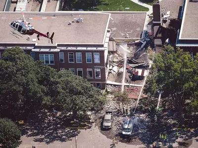 〈사진〉미네소타 고교 건물서 개스폭발 10여명 사상