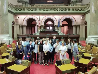 〈사진〉 KACE 풀뿌리 인턴십 프로그램 학생들, 뉴욕주 의사당 방문