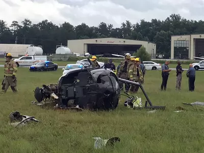 〈사진〉 귀넷 경찰 헬기 추락...  2명 부상