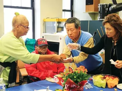 〈사진〉 한국전 참전 미 상이용사 위문