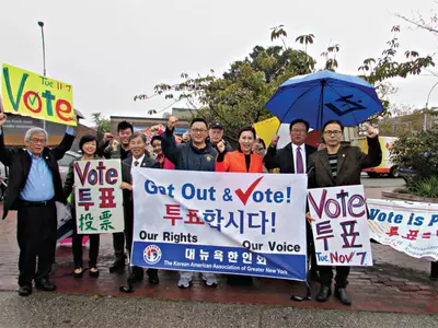 〈사진〉 “투표합시다”