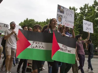 애틀랜타 도심서 이스라엘 규탄 시위