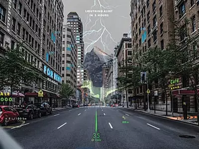 자동차 전면유리에‘3D 영상 내비’설치한다