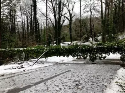 주말 조지아 북부 눈폭풍 강타