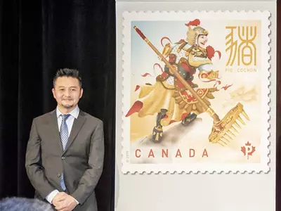 한인 '황금 돼지해' 캐나다 우표 디자인