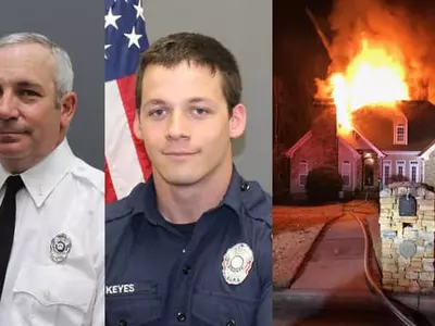 화재 진압 중 소방관 2명 추락 사고