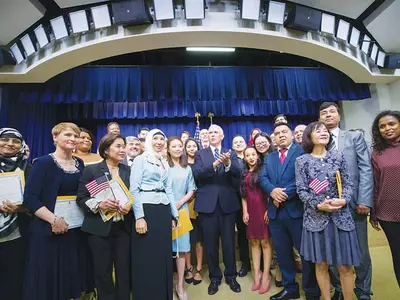 백악관서 열린 시민권 선서식