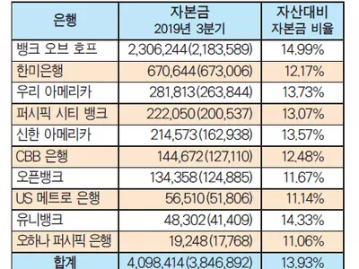 자본금 41억달러... 한인은행 덩치값 기대