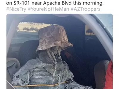 카풀 차선 이용하려 ‘모자 쓴 해골’앉힌 운전자 적발 벌금형