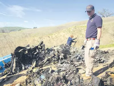 〈사진뉴스〉 코비 일행 탑승 헬기 참혹한 잔해