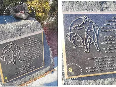 인권 성지라면서…팰팍 기림비 또 훼손