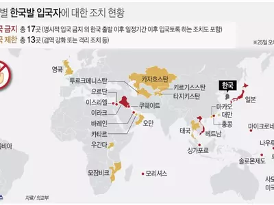 한국발 입국제한 확산…베트남·싱가포르에 일본까지 30곳