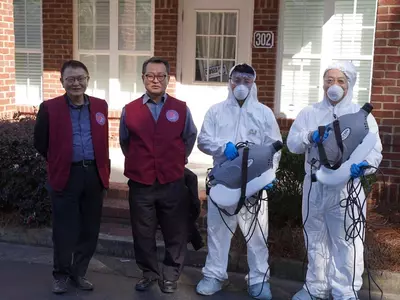 〈사진〉 한인상의 애틀랜타한국학교 무료 방역