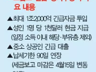 “국민 1인당 현금 1,000달러씩 지급”
