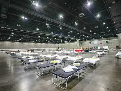 LA 컨벤션센터, 코로나 임시 병원으로