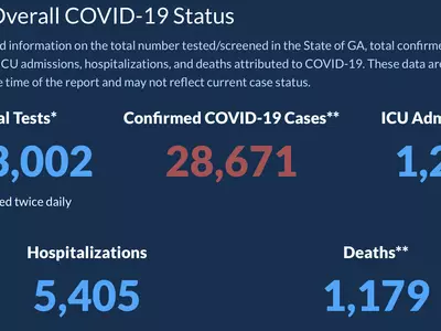 〈조지아 코로나19 현황: 3일 저녁〉전날 대비 확진·사망자 대폭 감소
