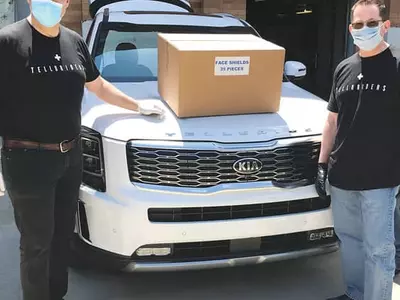 기아차, 의료기관에 안면보호장비 전달