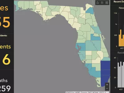 〈플로리다〉 확진자 및 사망자 꾸준히 하향세