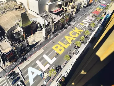 할리웃 도로에‘ 블랙 라이브스 매터’ 대형 글씨