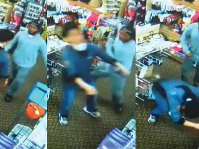 마스크 쓰라 했더니 얼굴 때리고 발로 차