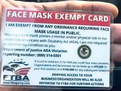 ‘마스크 면제’ 가짜 카드 속지 마세요