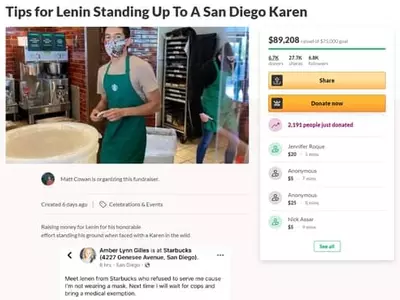 마스크 안 쓴 손님 '퇴짜' 카페 점원에 1억원 '팁'