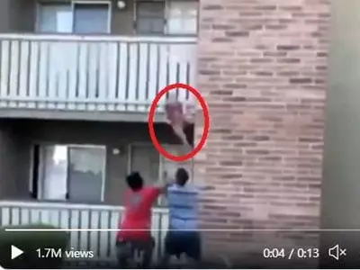 불타는 아파트서 떨어진 아이…전 미식축구 선수가 몸던져 구조