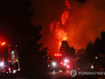주민 대피령 내려진 캘리포니아 대형 산불