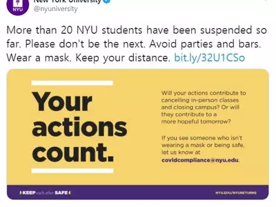 뉴욕대 ‘코로나19 규정 위반’ 학생 20여명 정학